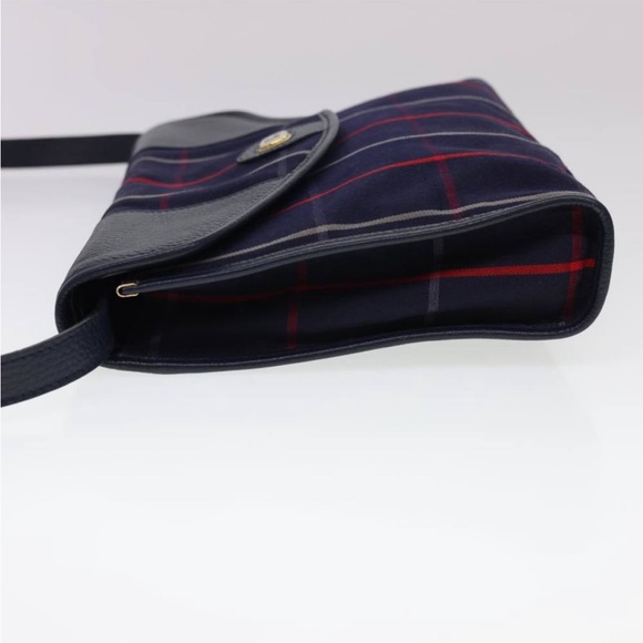 Burberry Navy Red Check Shoulder Bag - Picture 8 of 15